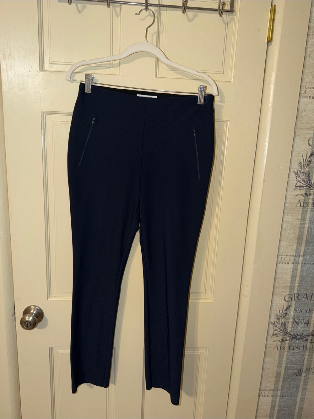 Banana Republic Navy Straight-Leg Pull-On Pants